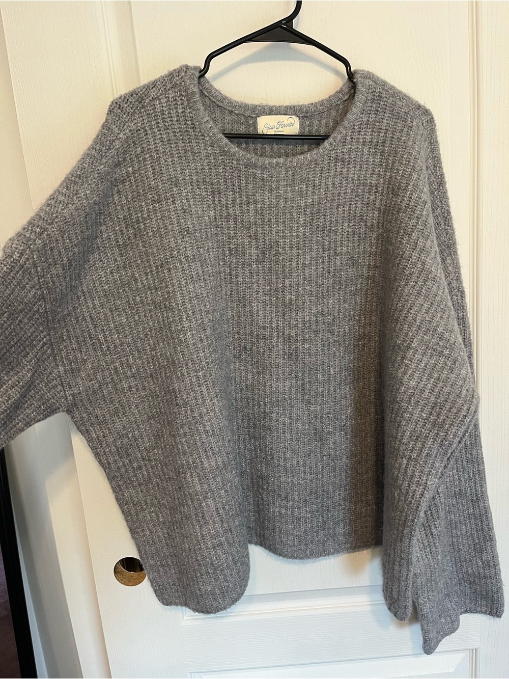 PacSun Gray Ribbed Crew Neck Sweater